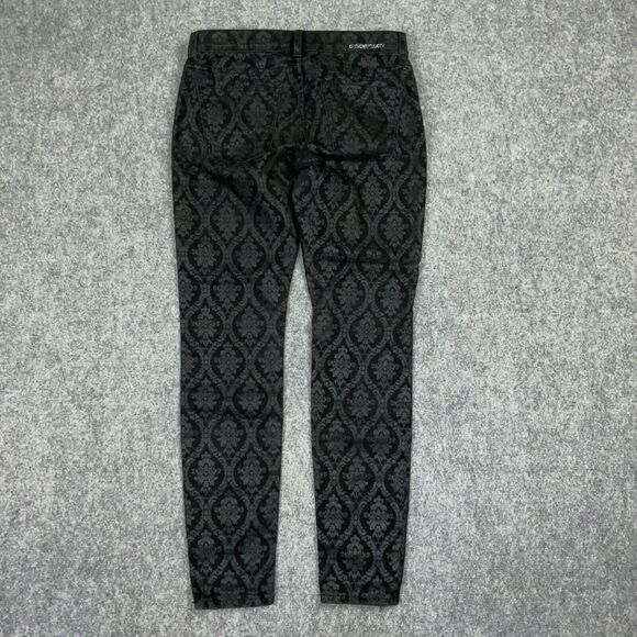 Current Elliot Jeans Womens Sz 27 Black Denim  Ankle Skinny Brocade Coated - Picture 9 of 11